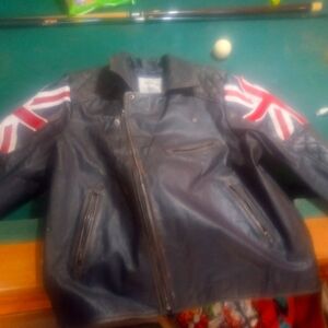 Leather motorcycle jacket xl